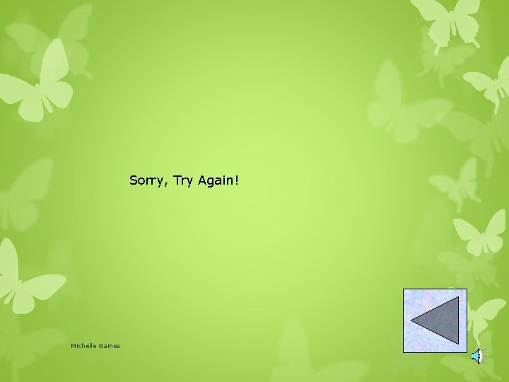 Sorry, Try Again! Michelle Gaines 