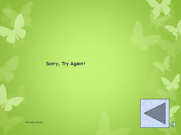 Sorry, Try Again! Michelle Gaines 