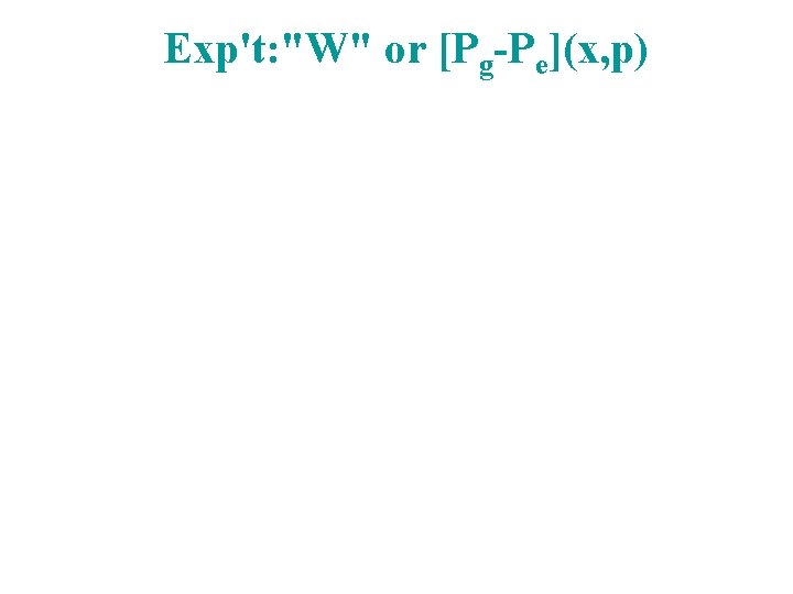 Exp't: "W" or [Pg-Pe](x, p) 