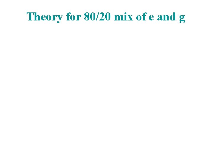 Theory for 80/20 mix of e and g 