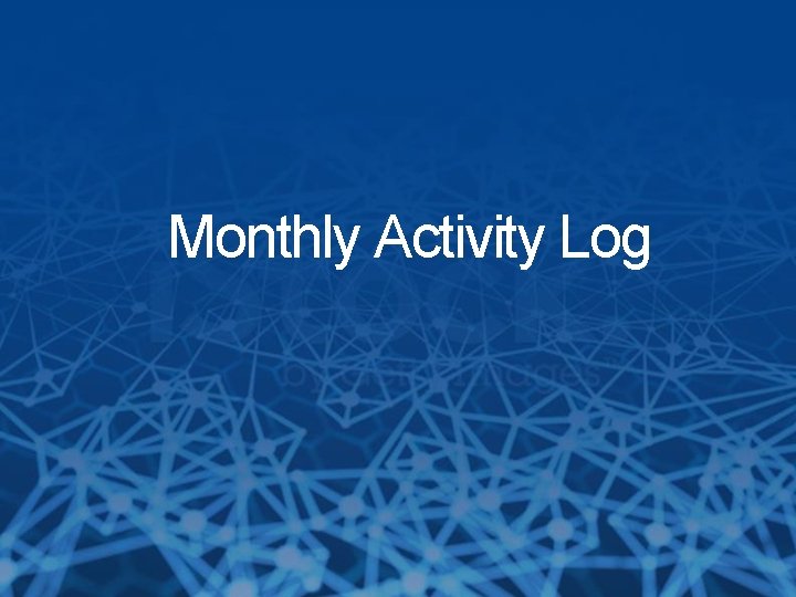 Monthly Activity Log 