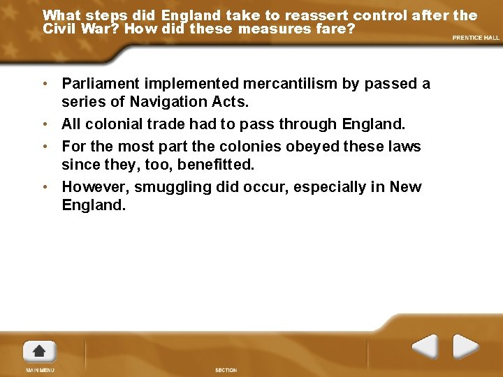 What steps did England take to reassert control after the Civil War? How did