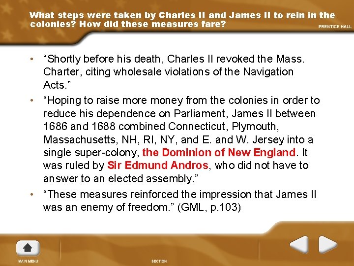 What steps were taken by Charles II and James II to rein in the