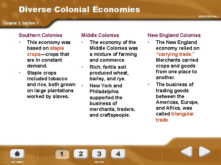 Diverse Colonial Economies Chapter 3, Section 1 Southern Colonies • This economy was based