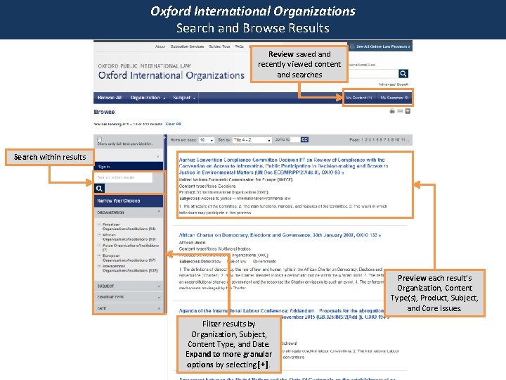 Oxford International Organizations Search and Browse Results Review saved and recently viewed content and