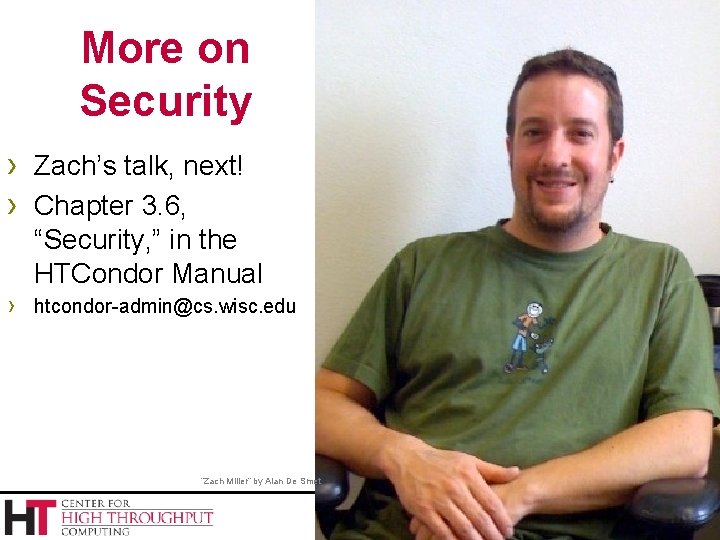 More on Security › Zach’s talk, next! › Chapter 3. 6, “Security, ” in