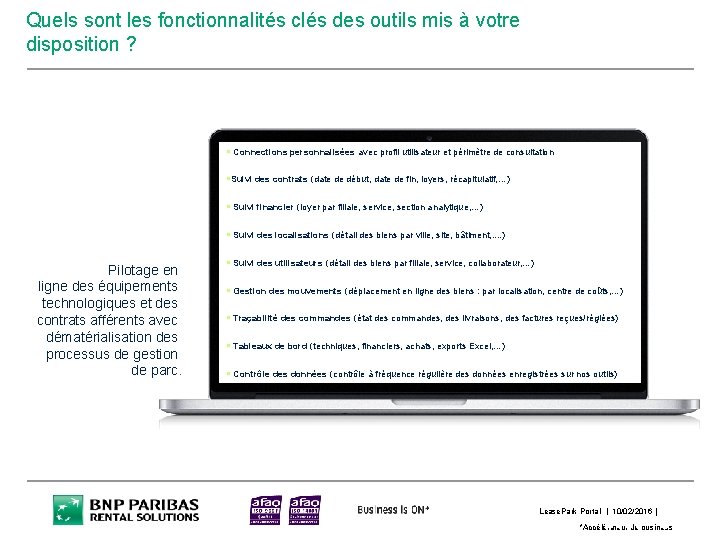 Quels sont les fonctionnalités clés des outils mis à votre disposition ? § Connections