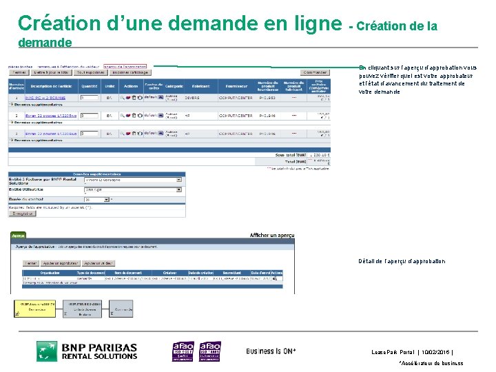 Création d’une demande en ligne - Création de la demande En cliquant sur l’aperçu