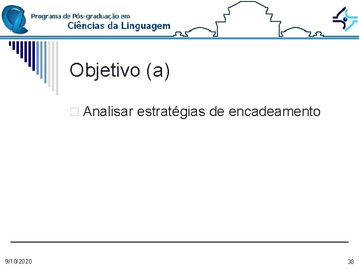 Objetivo (a) o Analisar estratégias de encadeamento 9/10/2020 38 