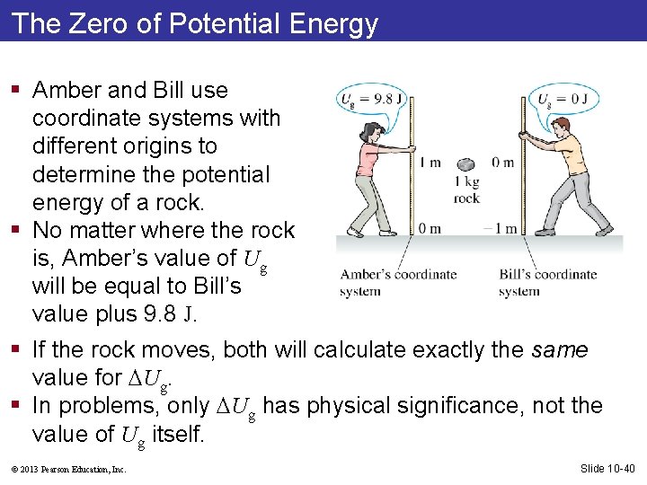 The Zero of Potential Energy § Amber and Bill use coordinate systems with different