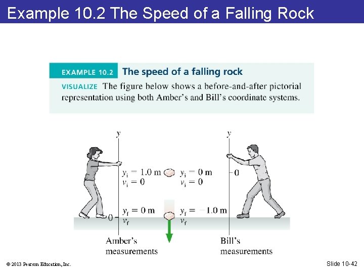 Example 10. 2 The Speed of a Falling Rock © 2013 Pearson Education, Inc.