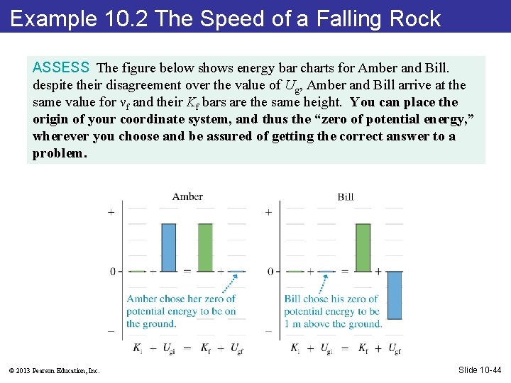 Example 10. 2 The Speed of a Falling Rock ASSESS The figure below shows