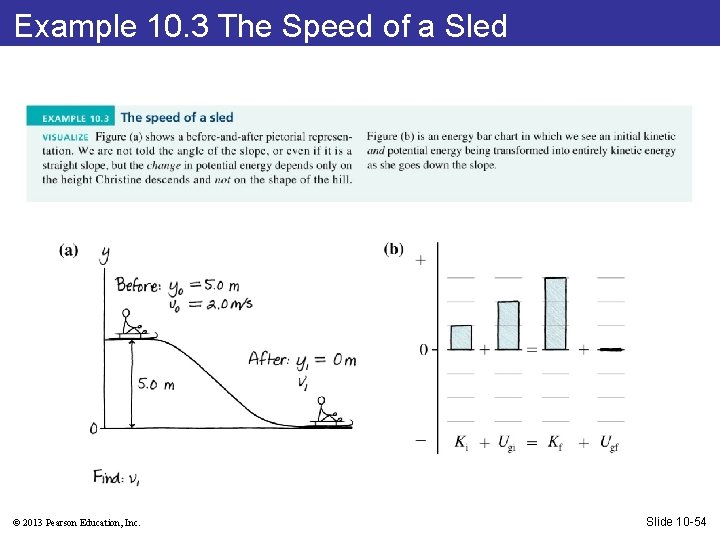 Example 10. 3 The Speed of a Sled © 2013 Pearson Education, Inc. Slide