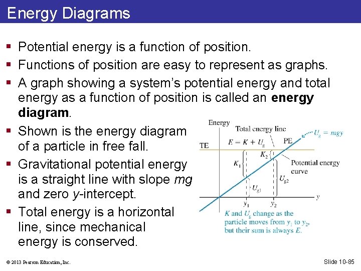 Energy Diagrams § Potential energy is a function of position. § Functions of position