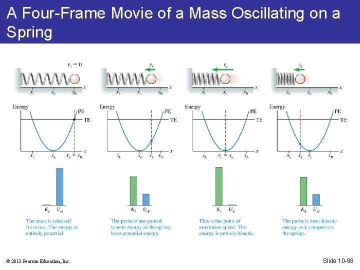 A Four-Frame Movie of a Mass Oscillating on a Spring © 2013 Pearson Education,