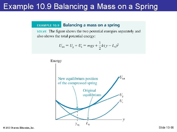 Example 10. 9 Balancing a Mass on a Spring © 2013 Pearson Education, Inc.