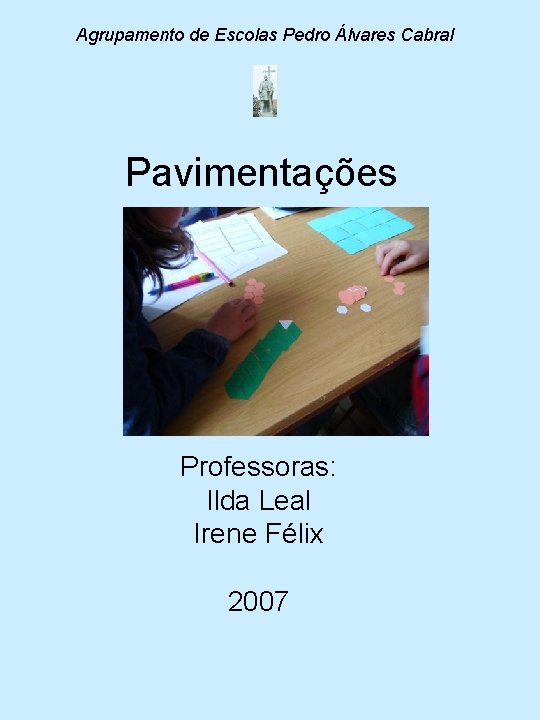 Agrupamento de Escolas Pedro Álvares Cabral Pavimentações Professoras: Ilda Leal Irene Félix 2007 