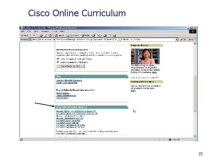 Cisco Online Curriculum 15 