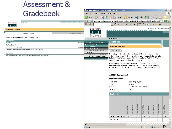 Assessment & Gradebook 16 