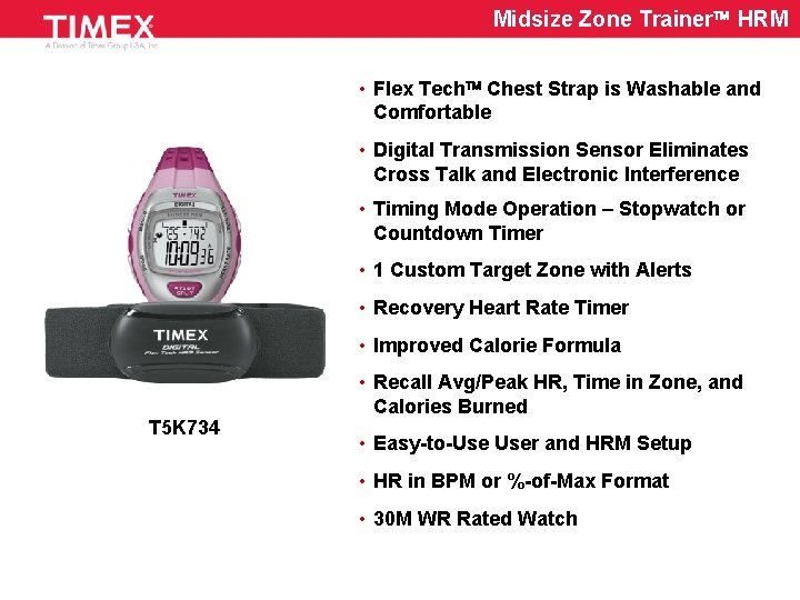 Midsize Zone Trainer HRM • Flex Tech Chest Strap is Washable and Comfortable •