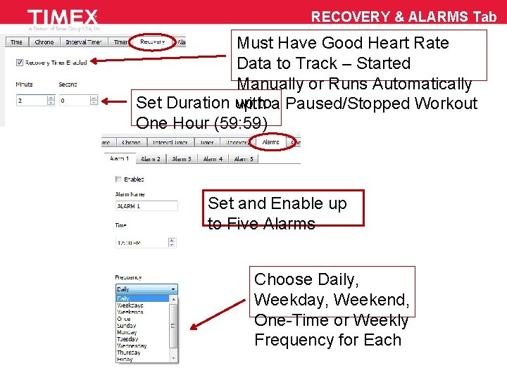 RECOVERY & ALARMS Tab Must Have Good Heart Rate Data to Track – Started