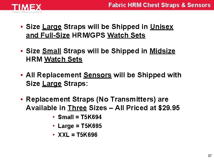 Fabric HRM Chest Straps & Sensors • Size Large Straps will be Shipped in