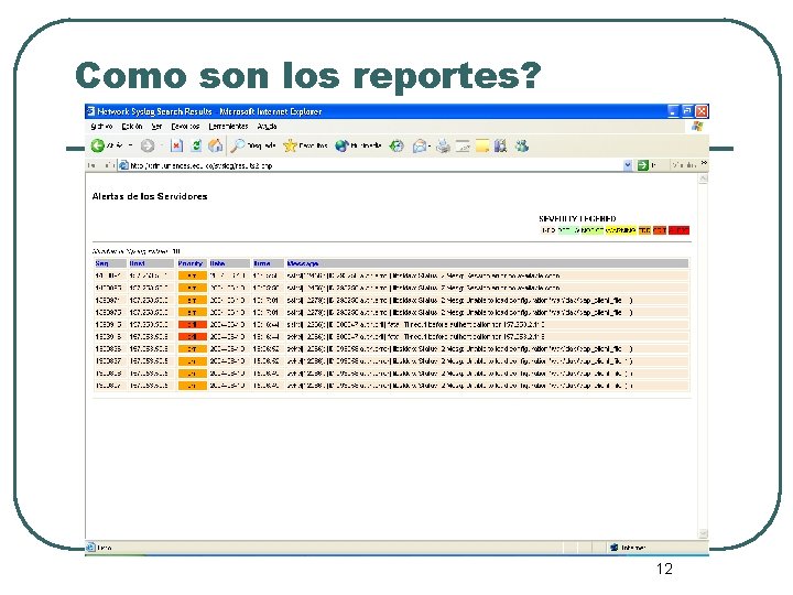 Como son los reportes? 12 