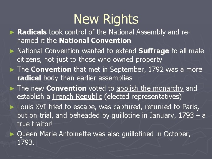 New Rights Radicals took control of the National Assembly and renamed it the National New Rights Radicals took control of the National Assembly and renamed it the National