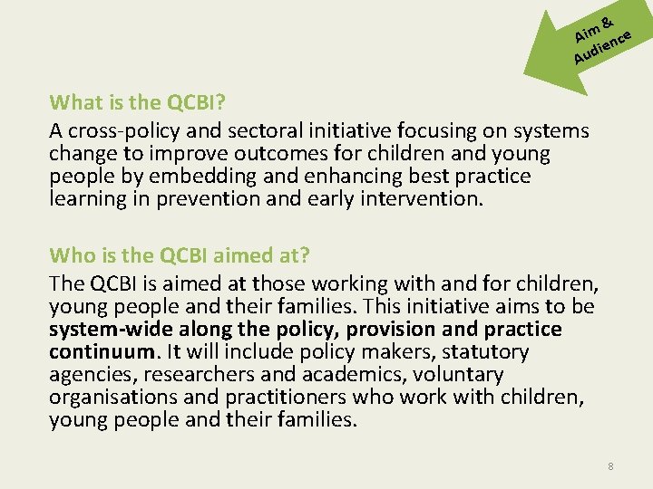 & Aim nce die u A What is the QCBI? A cross-policy and sectoral & Aim nce die u A What is the QCBI? A cross-policy and sectoral
