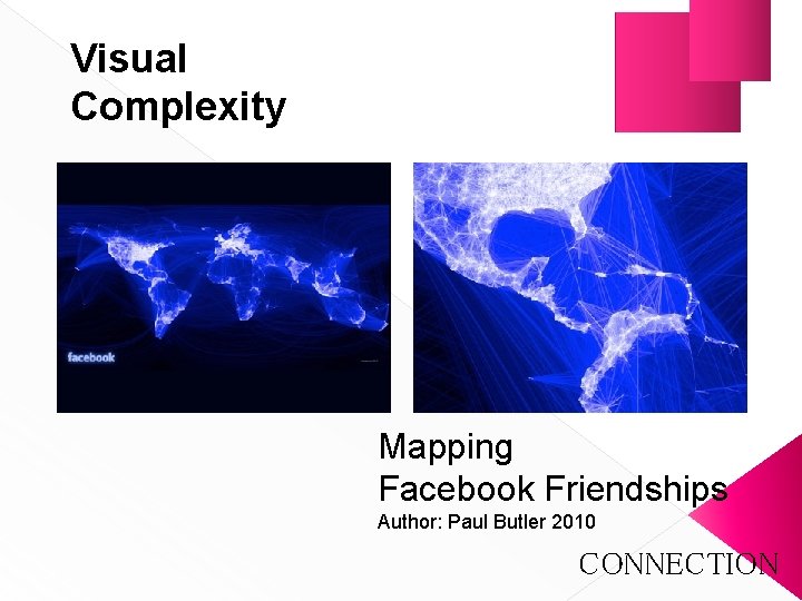 Visual Complexity Mapping Facebook Friendships Author: Paul Butler 2010 CONNECTION 