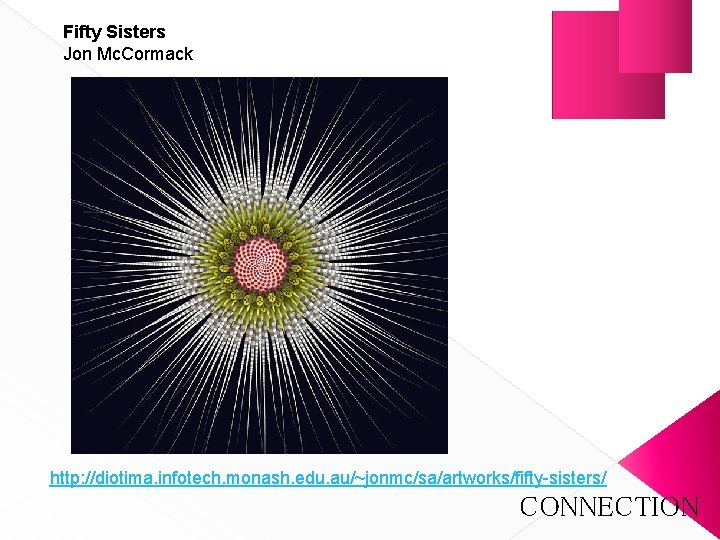 Fifty Sisters Jon Mc. Cormack http: //diotima. infotech. monash. edu. au/~jonmc/sa/artworks/fifty-sisters/ CONNECTION 