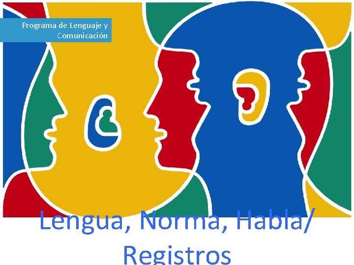 Programa de Lenguaje y Comunicación Lengua, Norma, Habla/ Registros 