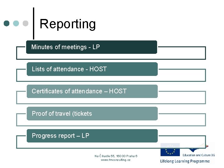 Reporting Minutes of meetings - LP Lists of attendance - HOST Certificates of attendance