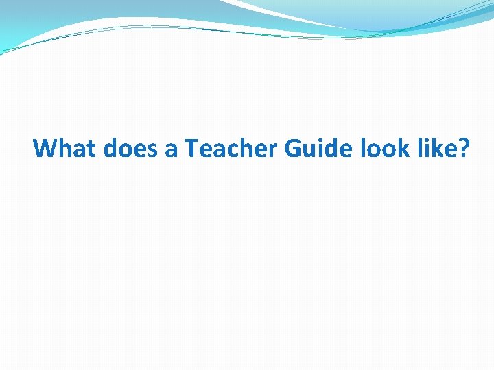 What does a Teacher Guide look like? 
