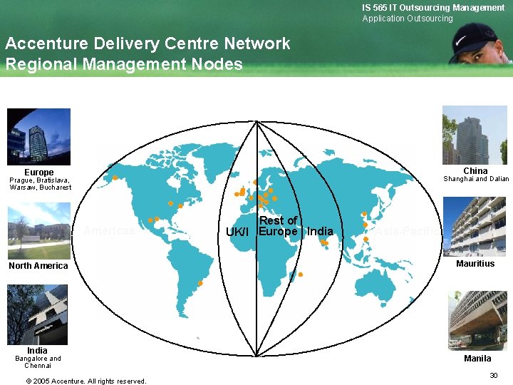 IS 565 IT Outsourcing Management Application Outsourcing Accenture Delivery Centre Network Regional Management Nodes