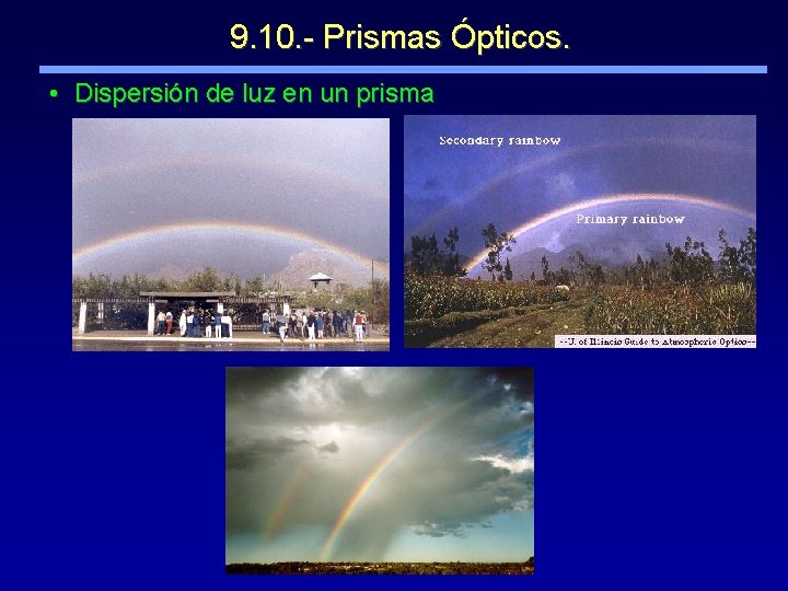 9. 10. - Prismas Ópticos. • Dispersión de luz en un prisma 