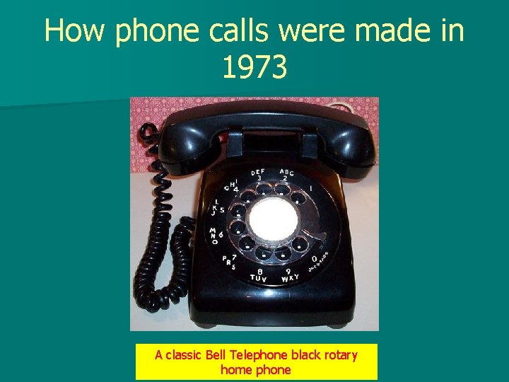 How phone calls were made in 1973 A classic Bell Telephone black rotary home