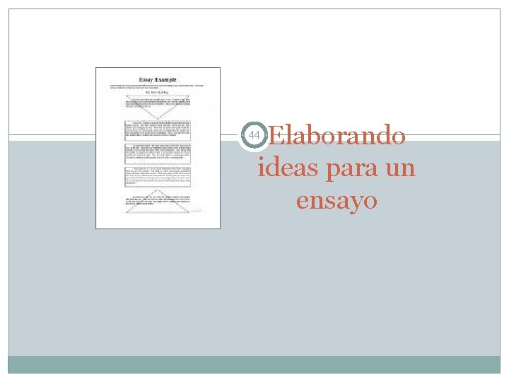 Elaborando ideas para un ensayo 44 