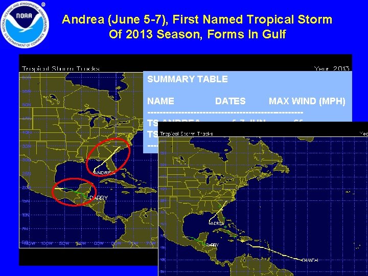 Andrea (June 5 -7), First Named Tropical Storm Of 2013 Season, Forms In Gulf