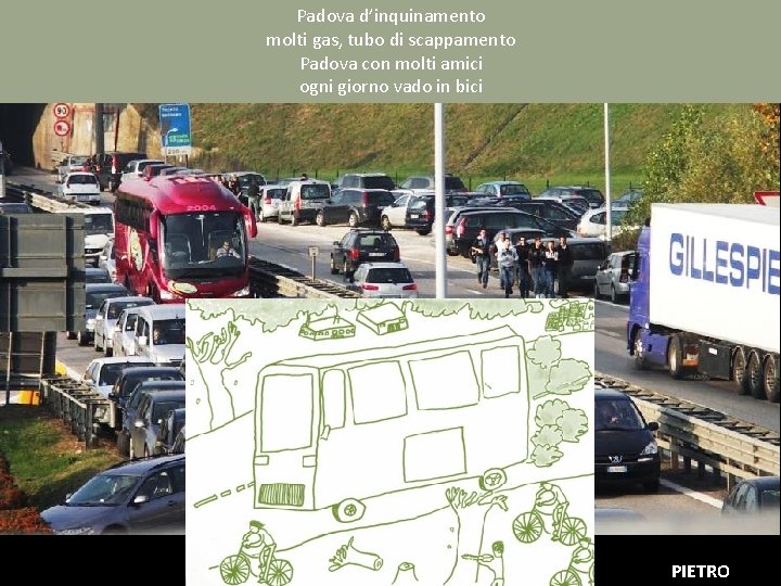 Padova d’inquinamento molti gas, tubo di scappamento Padova con molti amici ogni giorno vado