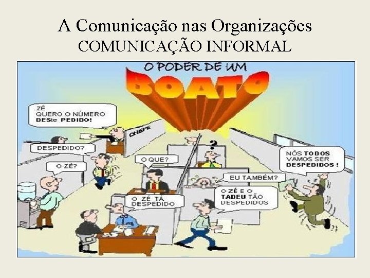 A Comunicação nas Organizações COMUNICAÇÃO INFORMAL 