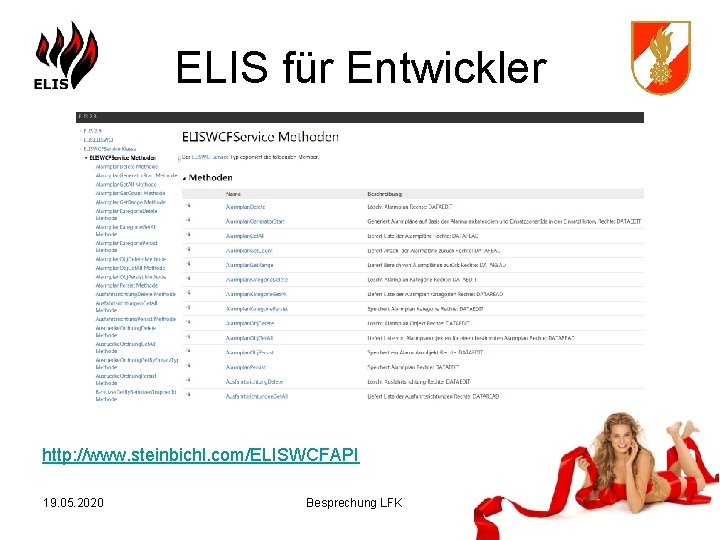 ELIS für Entwickler http: //www. steinbichl. com/ELISWCFAPI 19. 05. 2020 Besprechung LFK 