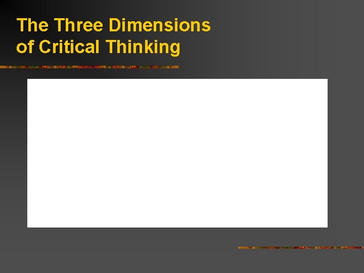 The Three Dimensions of Critical Thinking 