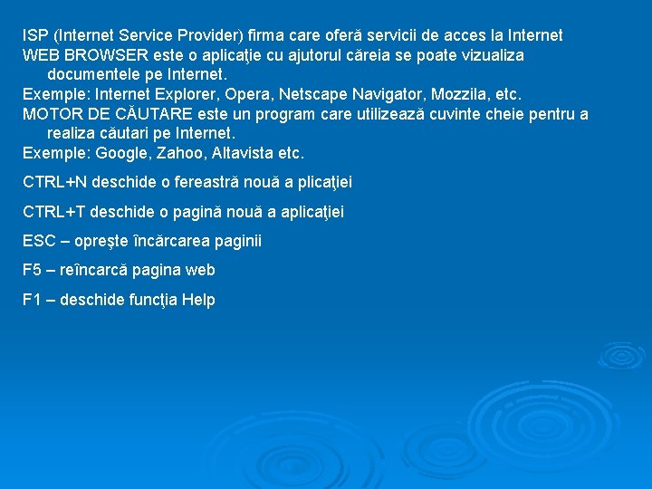 ISP (Internet Service Provider) firma care oferă servicii de acces la Internet WEB BROWSER