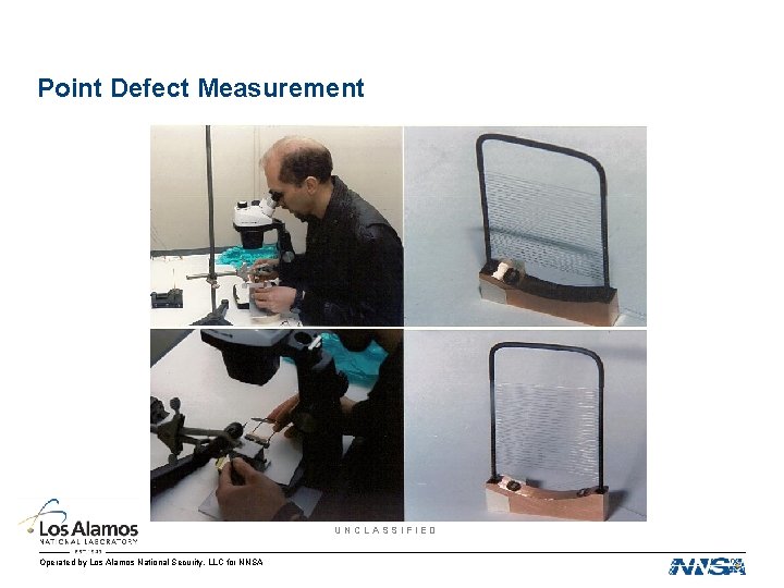 Point Defect Measurement UNCLASSIFIED LANS Company Sensitive — unauthorized release or dissemination prohibited Operated