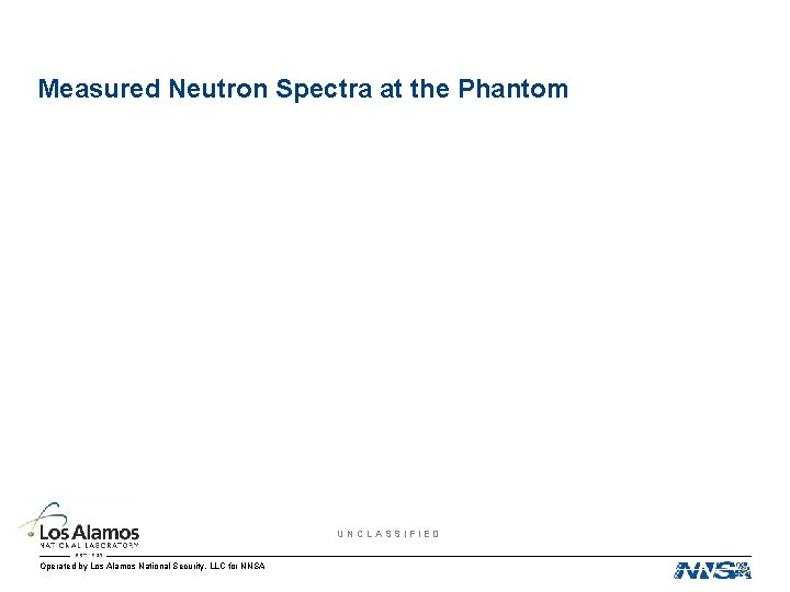 Measured Neutron Spectra at the Phantom UNCLASSIFIED LANS Company Sensitive — unauthorized release or