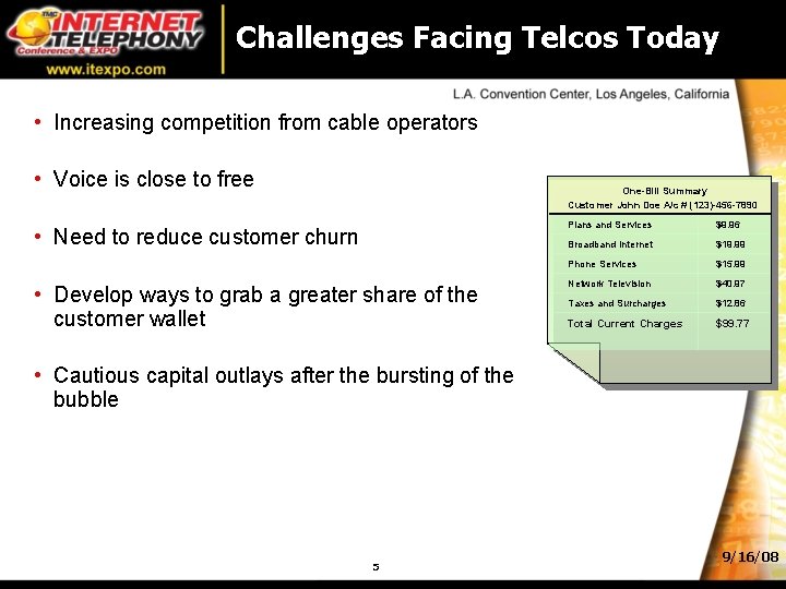 Challenges Facing Telcos Today • Increasing competition from cable operators • Voice is close Challenges Facing Telcos Today • Increasing competition from cable operators • Voice is close