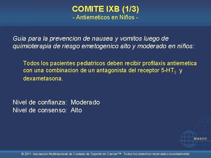 COMITE IXB (1/3) - Antiemeticos en Niños - Guia para la prevencion de nausea