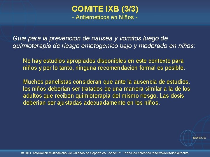 COMITE IXB (3/3) - Antiemeticos en Niños - Guia para la prevencion de nausea