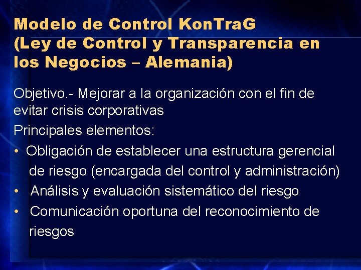 Modelo de Control Kon. Tra. G (Ley de Control y Transparencia en los Negocios